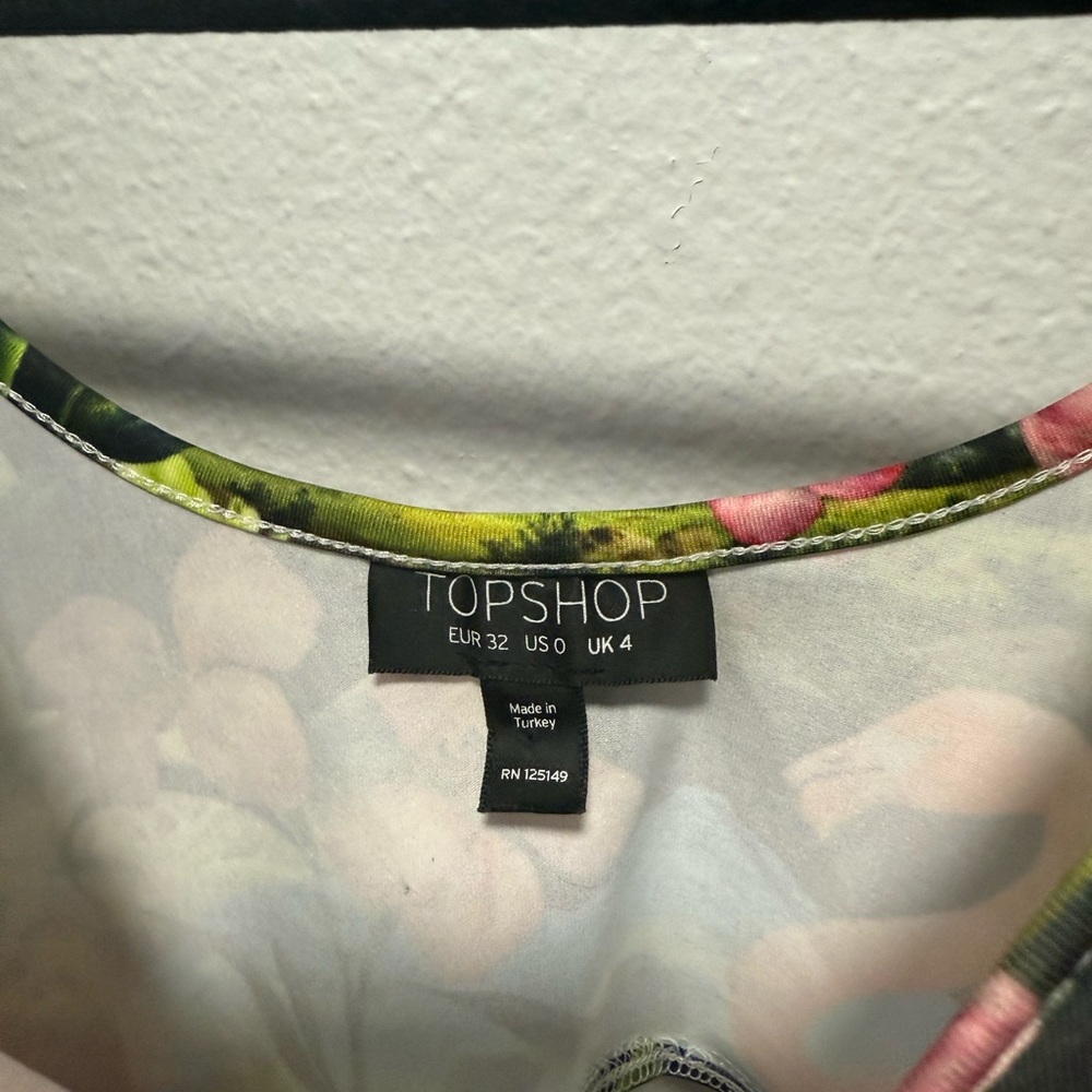 Topshop Multicolor Flamingo and Floral Mini Bodycon Dress Size 0 - Picture 3 of 4